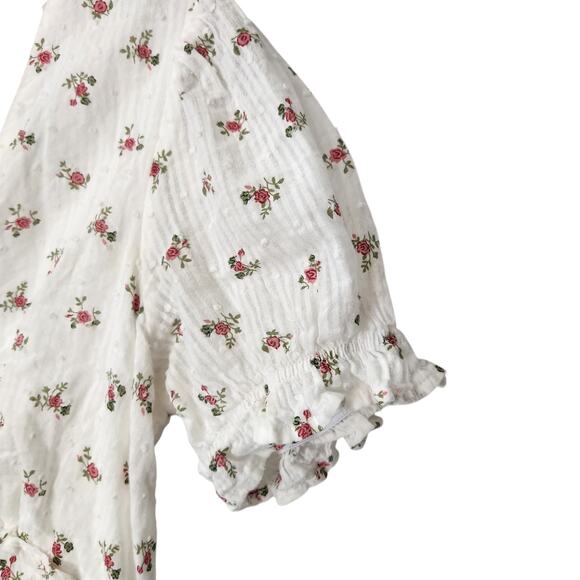ANTHROPOLOGIE ANNA GRACE DRESS MINI SZ S COTTAGECORE FLORAL ROMANTIC SPRING - Picture 4 of 9